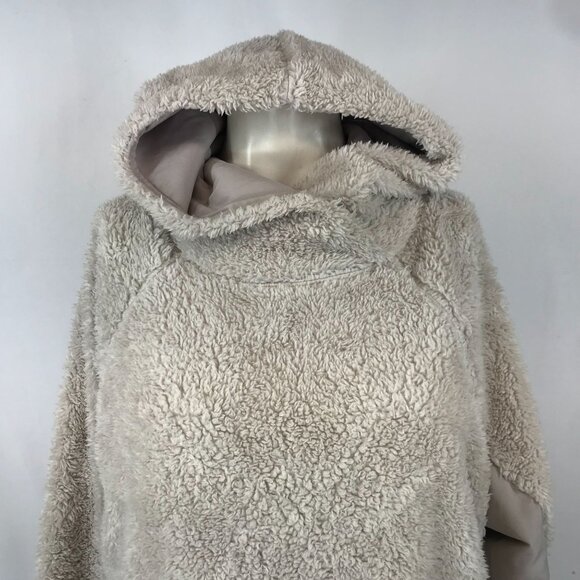 NIKE ~ WOMENS MEDIUM ~ CREAM FLEECE HOODED PULLOVER SWEATSHIRT JACKET - Picture 2 of 8